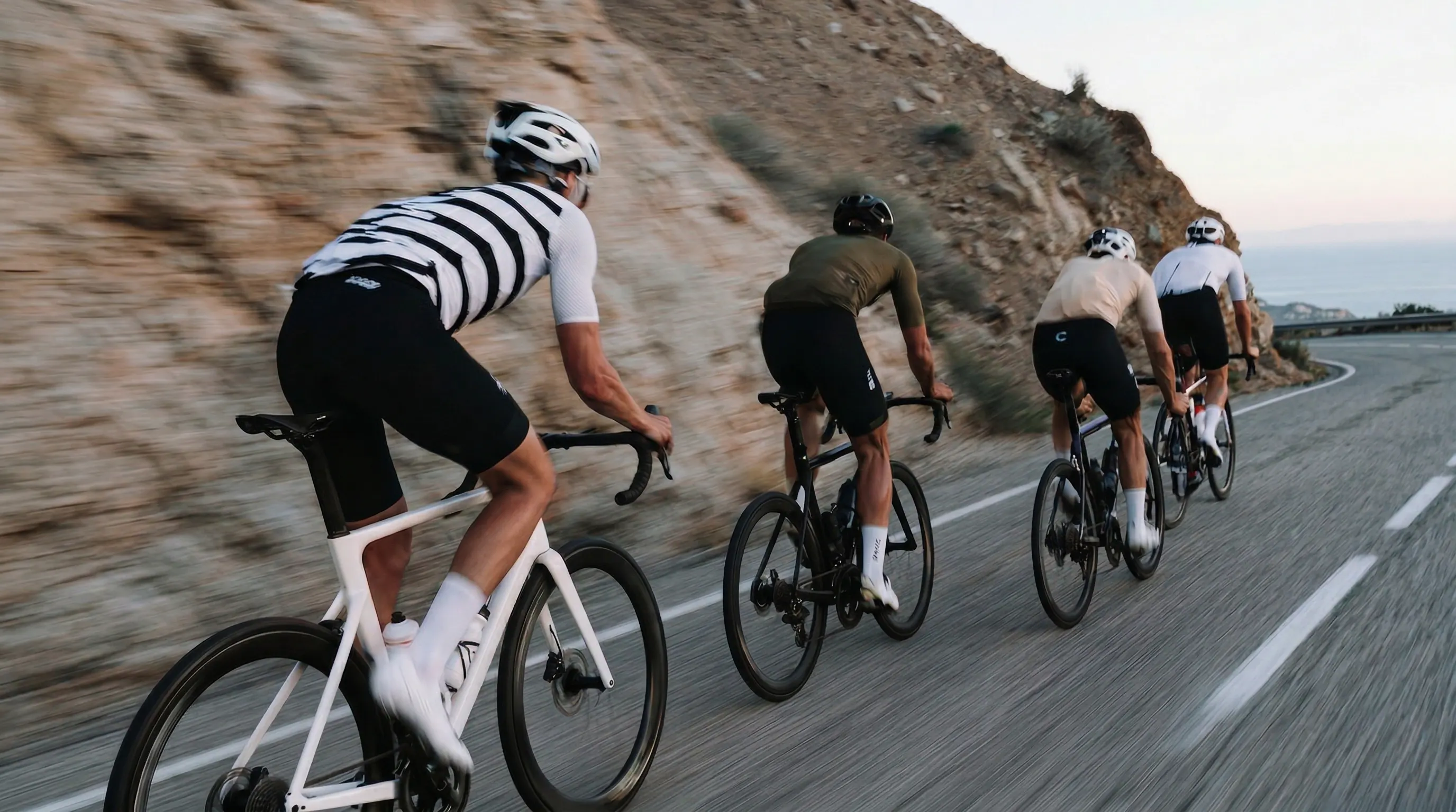Cyclists riding together